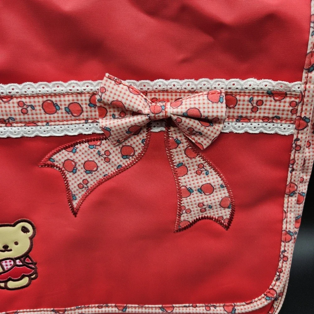 VTG Sanrio Hello Kitty Messenger Shoulder Bag Red Apple Gingham Laptop Y2K